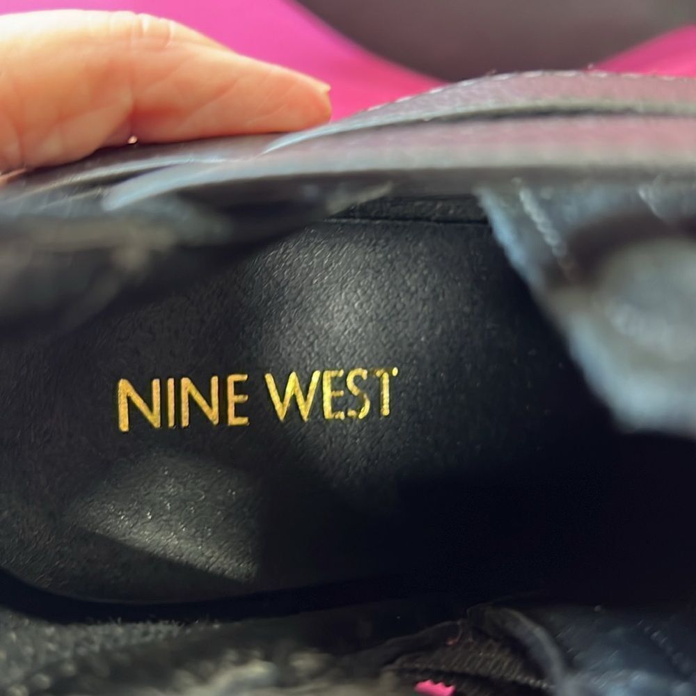 Nine West Black PU Leather Ankle Boots W9 - Picture 8 of 11